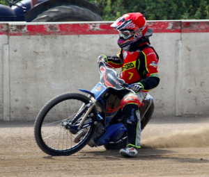 Teenage debutant Josh Couzins on his way to claiming his third win of the meeting
